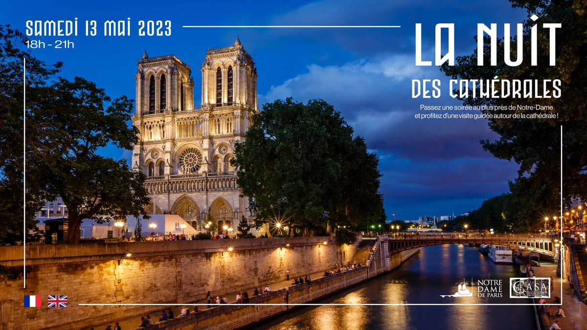 notredameparis's tweet photo. Nuit des Cathédrales -  Le samedi 13 mai 2023, de 18h à 21h, l’Association CASA vous propose des visites des abords de la cathédrale, en français et en anglais. 
RDV au pieds da la statue de la Vierge, sur le Parvis. Départ toutes les 30 minutes. https://t.co/fOwxJQ45CA