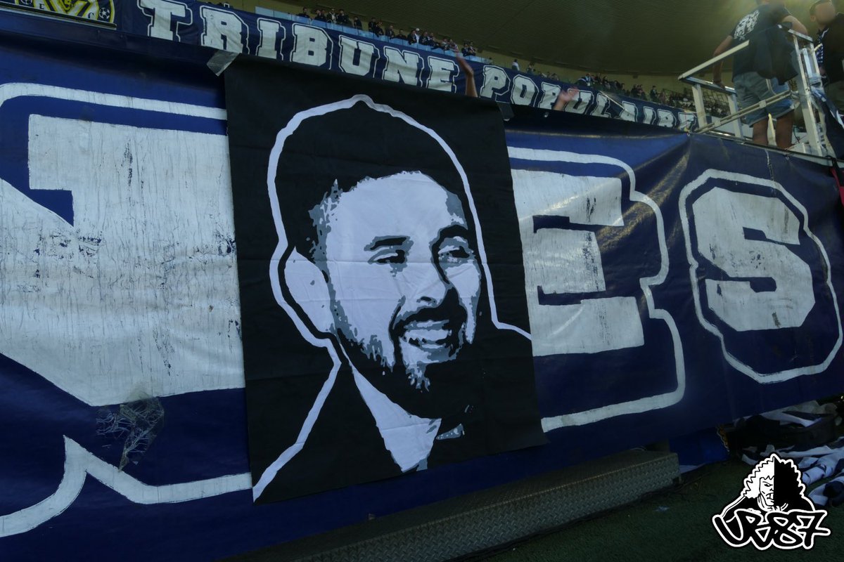 ub87officiel's tweet photo. A l’occasion de la réception de Caen, nous rendrons hommage à notre ami Hugo avec un tifo en son honneur.

Afin que le spectacle soit à la hauteur de son souvenir, nous invitons le peuple du Virage Sud à rentrer le plus tôt possible en tribune. 

Ensemble allons chercher la L1 ! https://t.co/A58i9xeXQX