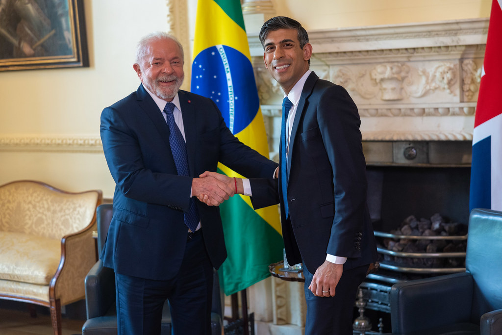 RishiSunak's tweet photo. President @LulaOficial has exhibited great leadership on climate change.  I'm pleased the UK will contribute £80 million to the Amazon Fund – so we can help stop deforestation and protect biodiversity.

Thank you for visiting, Mr President, on this special #Coronation weekend 🇬🇧🇧🇷