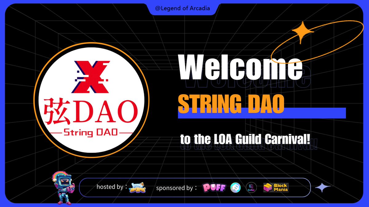 LegendofArcadia's tweet photo. Excited to welcome @StringDAO to the #GuildCarnival! 🎉

⚡️Every member of the String DAO can get enlightenment and grow in this good atmosphere, and every member here is injecting energy into the string dao.
👊🏻

🔗 Visit the event page to learn more: https://t.co/U1HsM2QPUs

#Vote2Earn