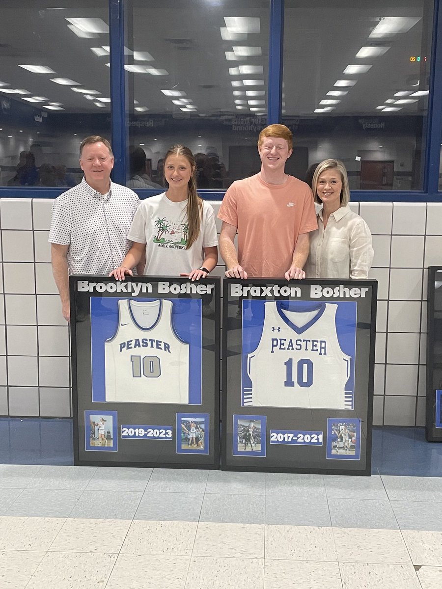 Congrats to Braxton and Brooklyn for getting their jerseys retired at <a href="/peasterhs/">Peaster High School</a>!