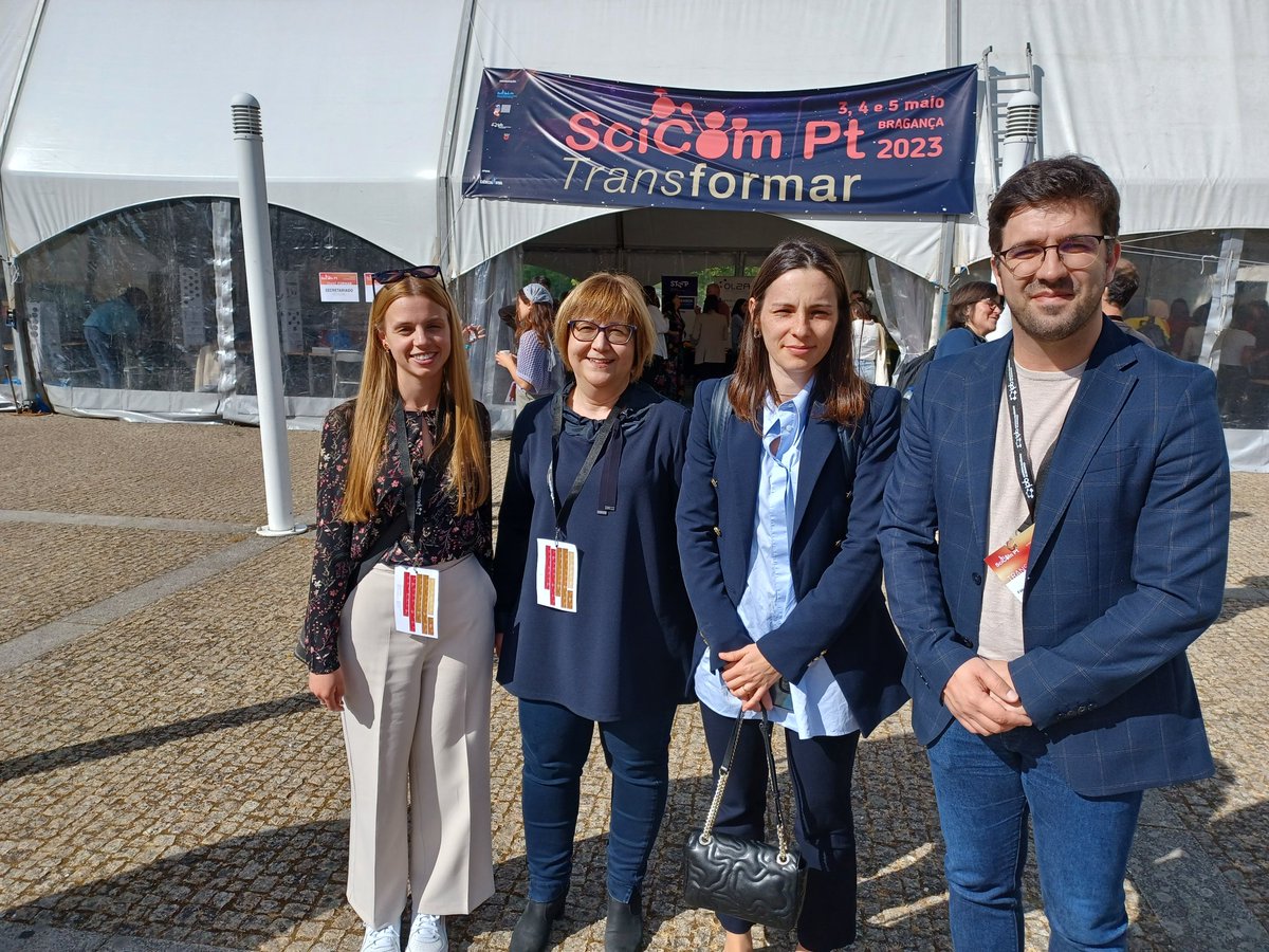 Comitiva da @UTAD_RS no congresso da <a href="/scicomPT/">SciComPt</a>, que juntou mais de 200 comunicadores de ciência em #Bragança

#SciComPT2023 #comunicação #ciência #UTADforadeportas