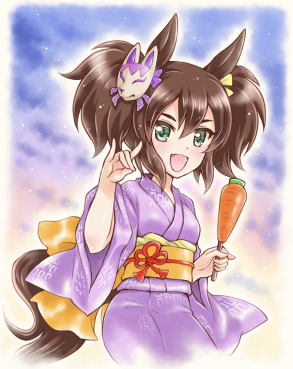 1girl kimono japanese clothes animal ears solo horse ears twintails  illustration images