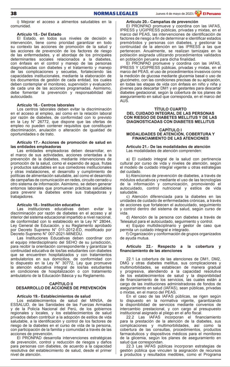 Dm1Peru's tweet photo. 💙💙¡Informate de tus derechos!   💙💙
"Reglamento de la Ley General de protección a las personas con Diabetes"
COMPARTE !!
Publicado hoy en el diario El Peruano.
@los_pacientes
@Minsa_Peru 
@EsSaludPeru
@Defensoria_Peru 
@SuSaludPeru 
@atv_noticias 
@Latina_Noticias 
#diabetes https://t.co/rVtStLQHAE