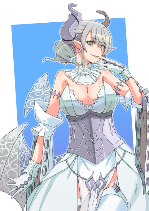 スン顔ばっかり描いてたので、ちゃんとお美しくて格好良い感じで描いたラビュリンス姫様です テーマは「妖艶 艶やか 悪だくみ」 #OCGファンアート