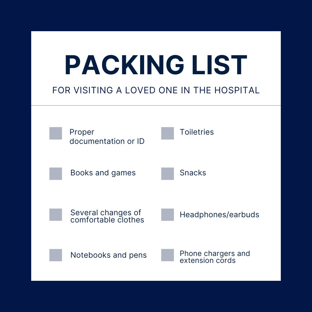 LukesWingsUSA's tweet image. If you’ve been granted a flight to visit a family member in a military hospital, you may be wondering what to pack. 

Here’s a list of essentials that you’ll need to bring with you to visit your loved one 👉

#packinglist #hospitalbag