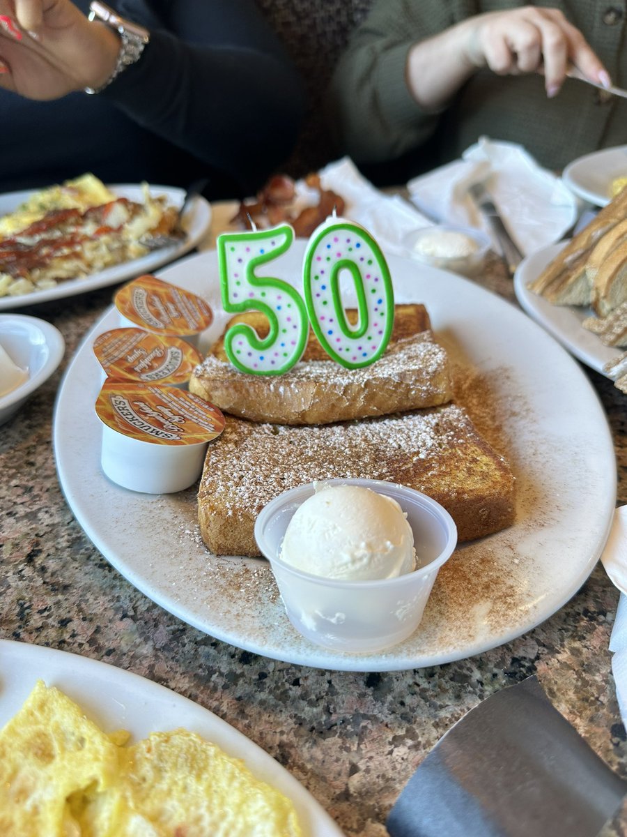 LisaRife's tweet photo. My 50th bday French toast lol. https://t.co/nvgfIQvuPy