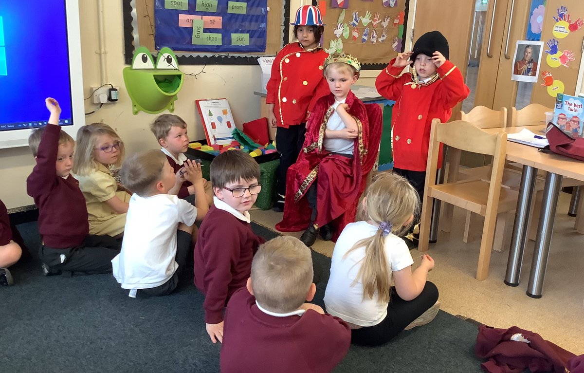 AllSaintsTraff's tweet photo. Reception have enjoyed getting ready for the Coronation this week 👑🎨 #hotseating #questionsfortheking #artists #creative #thebighelpout https://t.co/TKYabyiUub