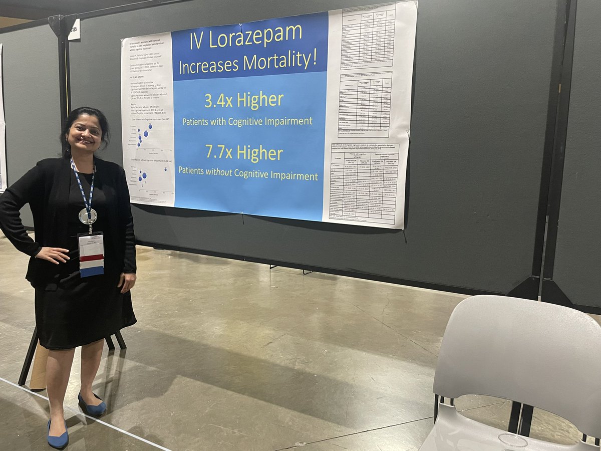 IV Lorazepam increases mortality in those with and without cognitive impairment @AmerGeriatrics @UTSWInternalMed #AGS2023