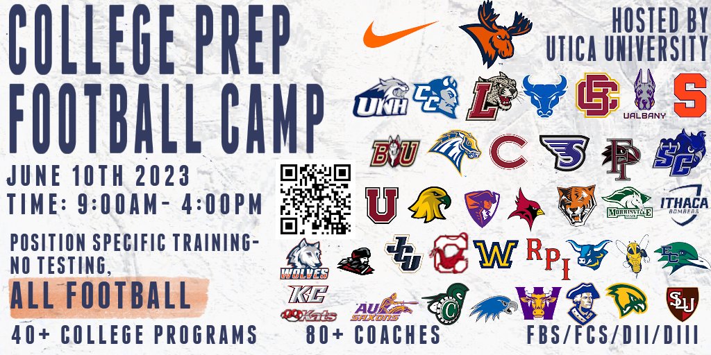 Lots of Colleges, Lots of Eyes!👀
Compete and Be Seen.

Some New Additions, and the list keeps growing.

Don't Miss Out! Register @ collegeprepfootballcamp.com.
