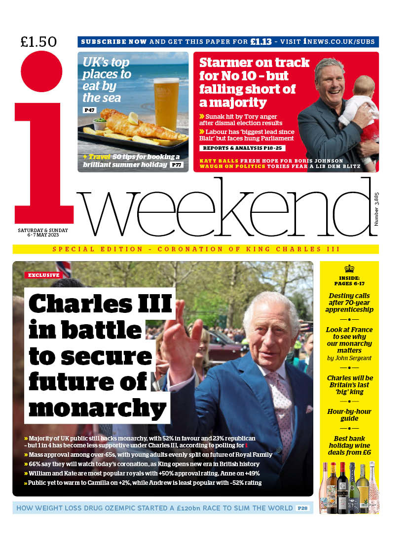 Saturday's front page: Charles III in battle to secure future of monarchy #TomorrowsPapersToday Latest by @HugoGye: inews.co.uk/news/politics/…