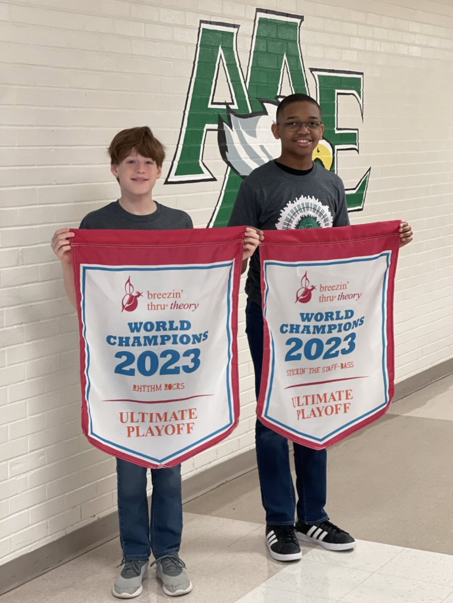 Not one but TWO WORLD CHAMPIONS from <a href="/AA_Eagles/">Austin Academy</a>! Congratulations to Keegan Thompson (6th) and Noah Smith (8th) for competing and WINNING at the Worldwide Music Theory Competition! #TheGISDEffect #BeTheLight