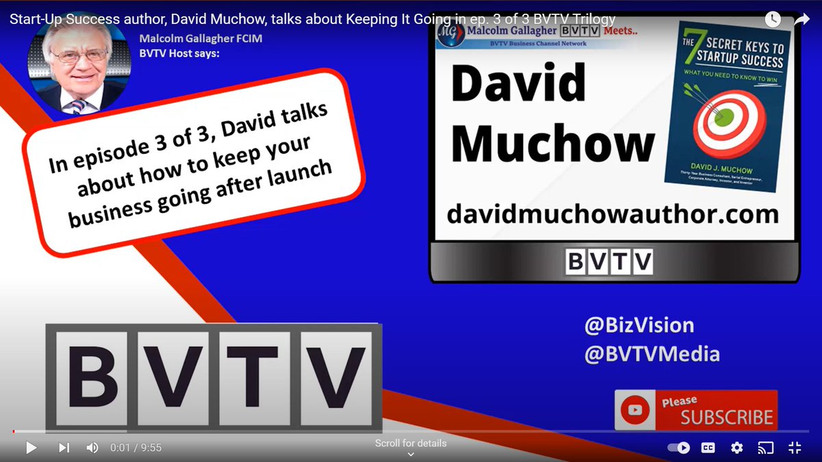 DMuchowAuthor's tweet photo. Episode 3 of this #BVTV #StartUp Trilogy, #DavidMuchow talks about how to keep your #business going after launch!
https://t.co/Glsy0wCDVL
#7SecretKeys #Success #ScooterMagee #startupbooks #startups #business #entrepreneur #smallbusiness #goals #YouTube #BVTV #Video #Interview https://t.co/tyVeQsoFc3