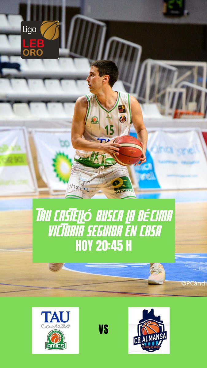 LliureTir's tweet photo. 📈 PREVIA | @TAUcastello busca la décima victoria consecutiva en el Ciutat de Castelló (hoy, 20:45 h). En cambio, @CBAlmansa sigue escapando de la zona baja de la clasificación. #LEBOro https://t.co/pddxetB7zL