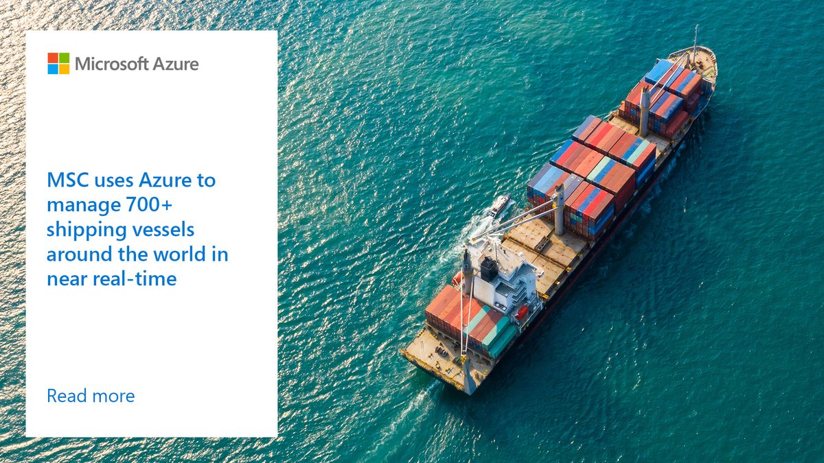 MSCloud's tweet image. As the largest container ship operator in the world, MSC Cargo uses Microsoft Azure to help manage more than 700 vessels. 

Watch the video to explore how SQL Server 2022 enhanced its security authentications and capabilities: msft.it/6017grhEh #SQLserver #AzureSynapse