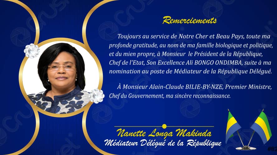 Suite à ma nomination au poste de #Médiateur de la République Délégué.

À Monsieur Alain-Claude <a href="/BilieByNze/">Bilie-By-Nze</a>, premier Ministre, Chef du Gouvernement, ma sincère reconnaissance.