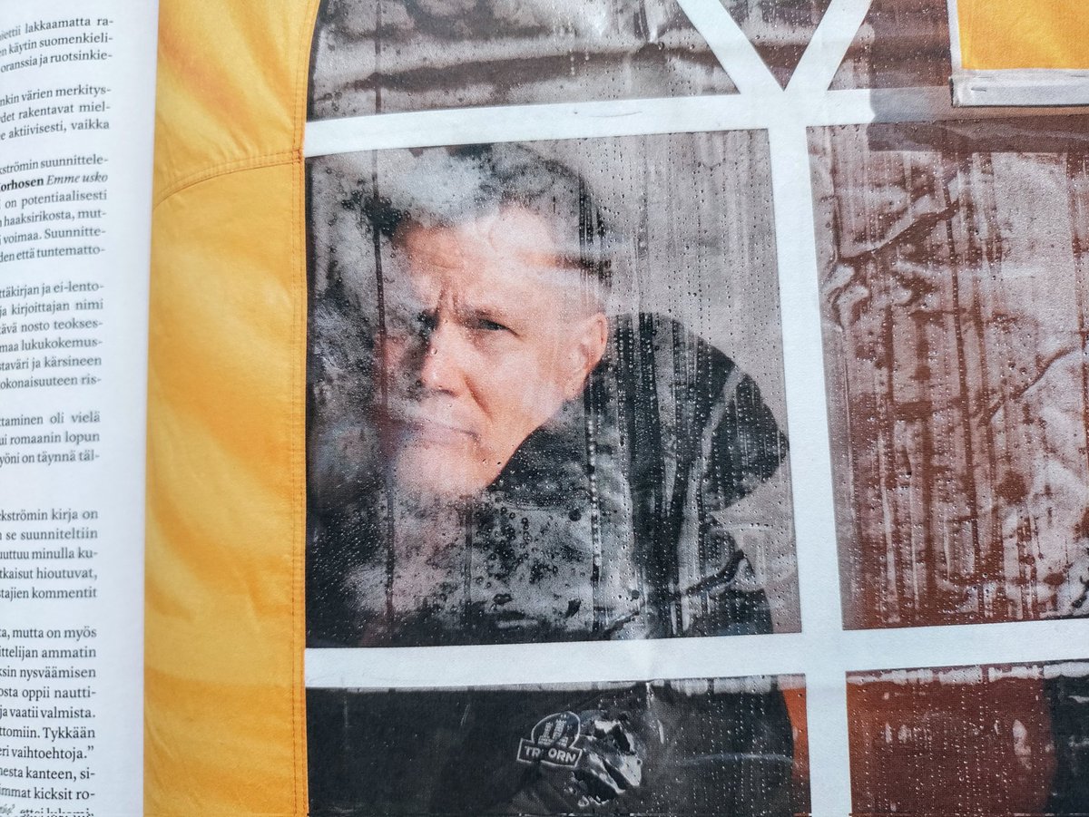 TomBackstrom's tweet photo. Very cool to be the subject of a story in the current issue of @Grafiafi’s magazine.

#VilleHänninen composed the stray, whirly thoughts I have on my work into a proper, readable interview piece and #HeliBlåfield shot nice pics of me—rarely happens!

IG: https://t.co/Ar9q2eeACt https://t.co/a8nBprMSug