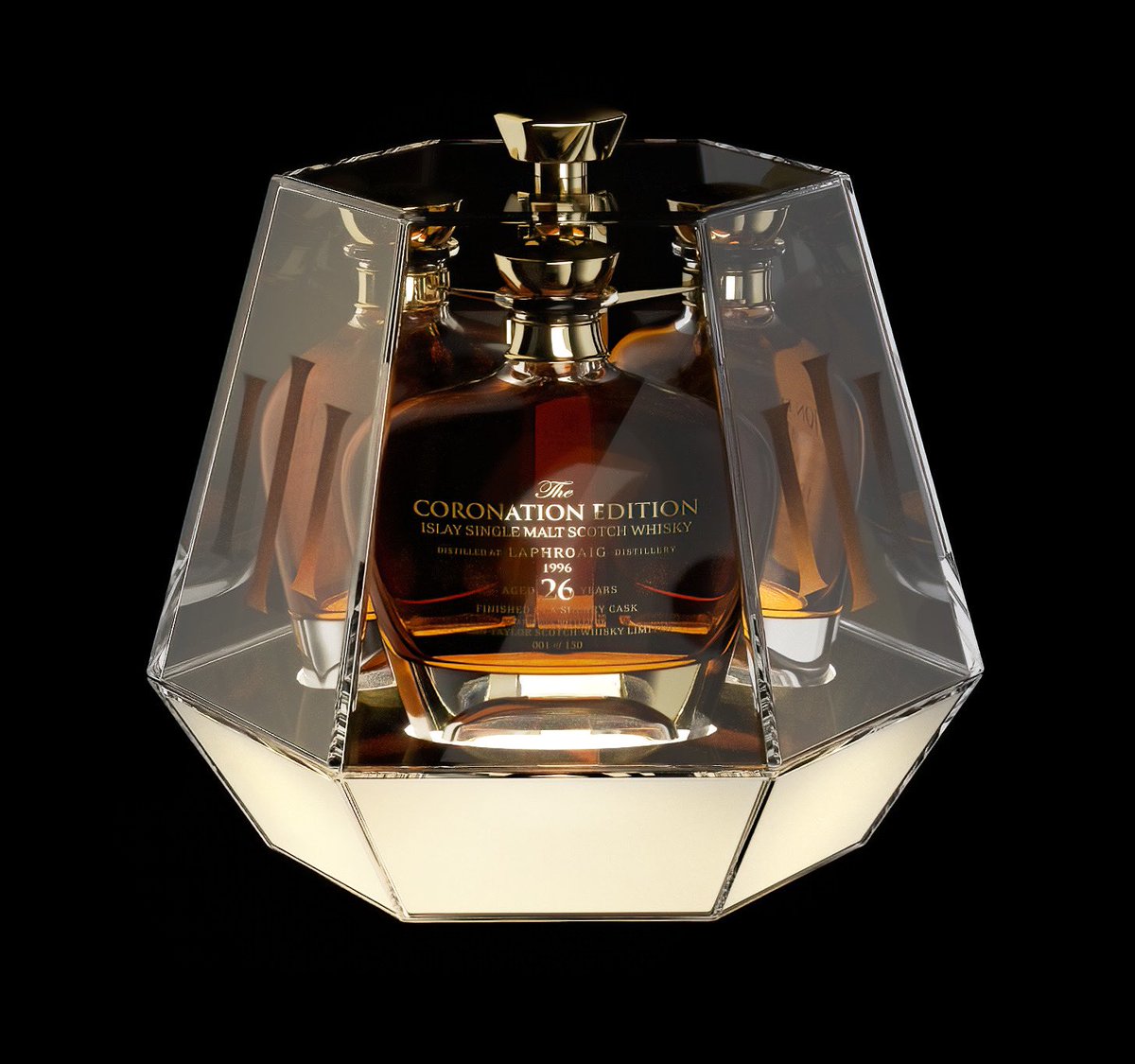 PocketRocketLtd's tweet photo. Our brief: create a whisky presentation fit for a king.
Our response: three decanters representing the three Kings named Charles, each containing the current King’s favoured spirit, Laphroaig. #design #smsw #Coronation #whisky #ScotchWhisky #packaging https://t.co/eOHuDYXJqh