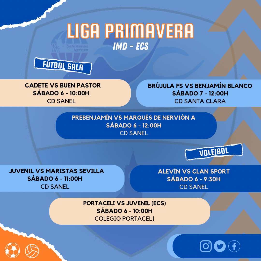 Ya tenemos aquí el calendario de esta jornada, ¿estáis preparados para todos los partidos de este fin de semana? 🥳

#SomosLosAzules 🔵