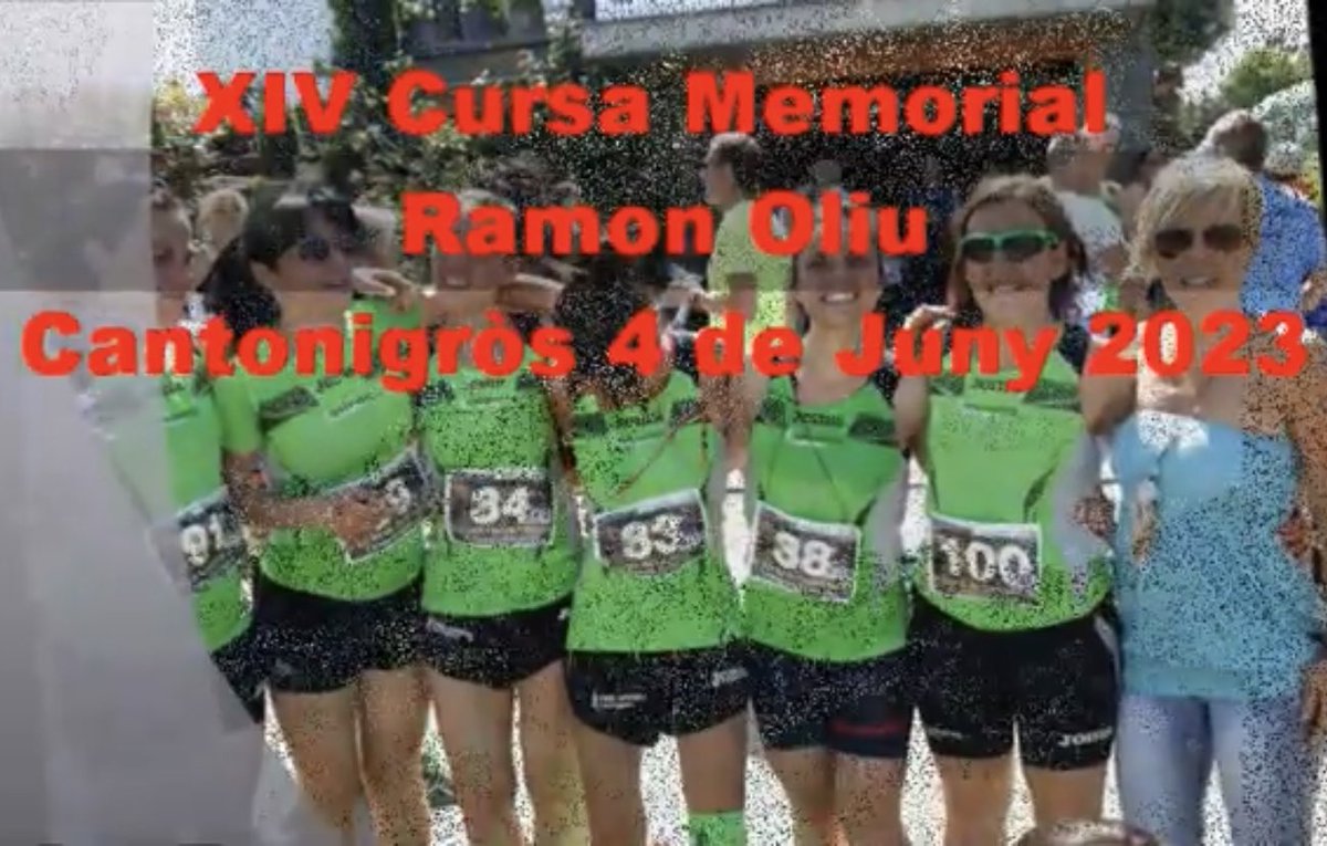 XIV Cursa Memorial Ramon Oliu. Inscriviu-vos-hi al nostre perfil! La cursa és... això! Vídeo promocional:
👇👇👇

youtu.be/hMTKoHfQ-ow