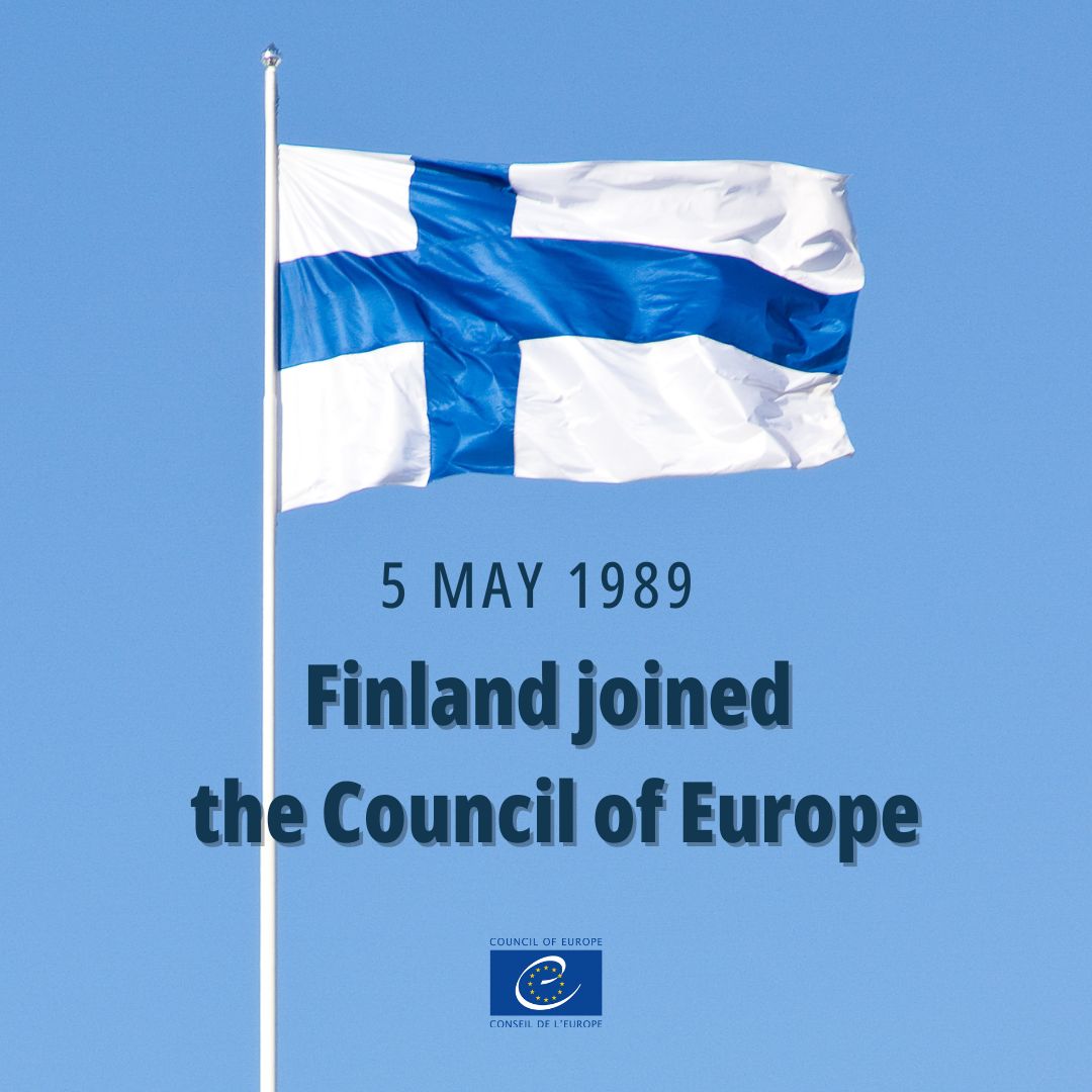 coe's tweet photo. #OnThisDay in 1989, Finland 🇫🇮 joined the Council of Europe.

Together, the Council of Europe and its 46 CoE member states represent a unique system for protecting #HumanRights.    

#CouncilOfEurope and Finland: https://t.co/XUoUTyk2bX

@FinlandCoE @Ulkoministerio https://t.co/i8oWgwtaLh