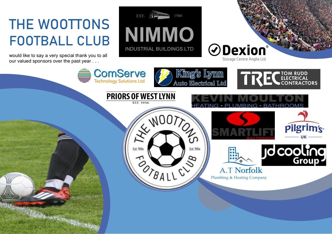 Grassroots football can't run without sponsorship. Massive thanks from <a href="/thewoottonsfc/">The Woottons FC</a> for the generosity &amp; support we received from this year's sponsors.