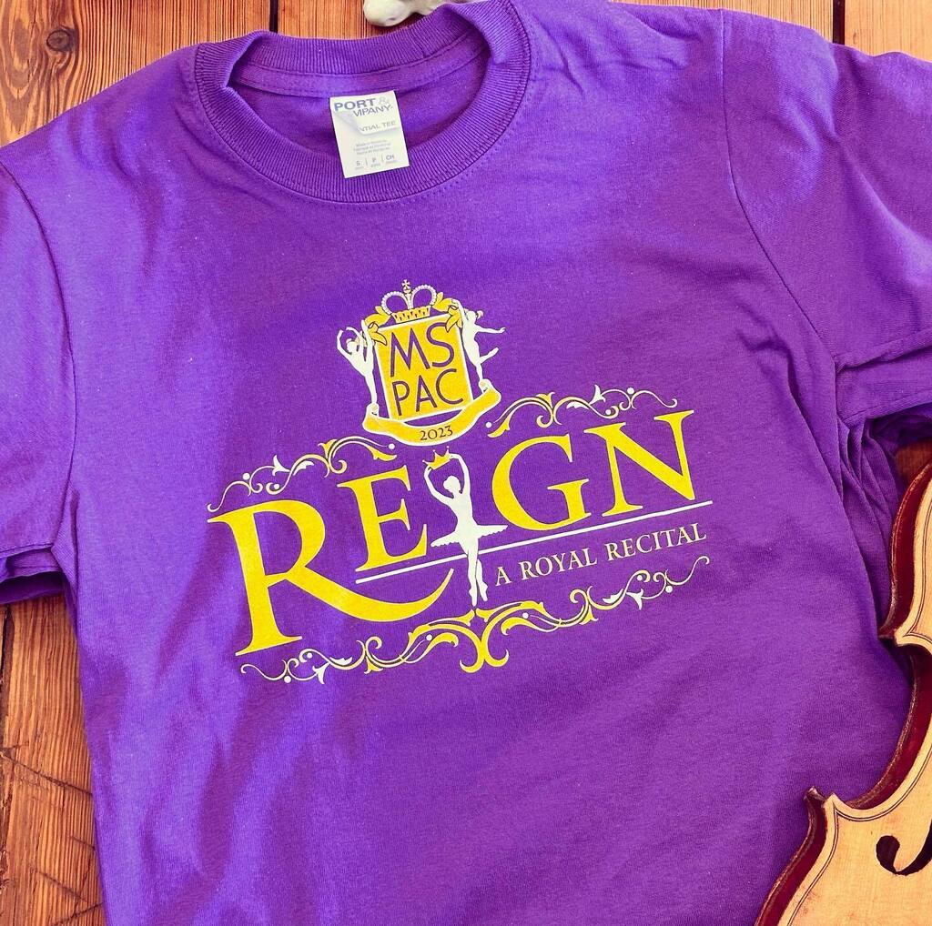 designsonyoucom's tweet photo. As tomorrow is the Coronation of Charles III in London, I thought I’d share @themspac Royal Recital shirts we worked on with them last month. Elegant and glittery - just like I’m sure the Coronation will be on Saturday. 

#shopLocal #dancerecital https://t.co/FmQ0CPUcc8 https://t.co/1l7VQLw1Pj