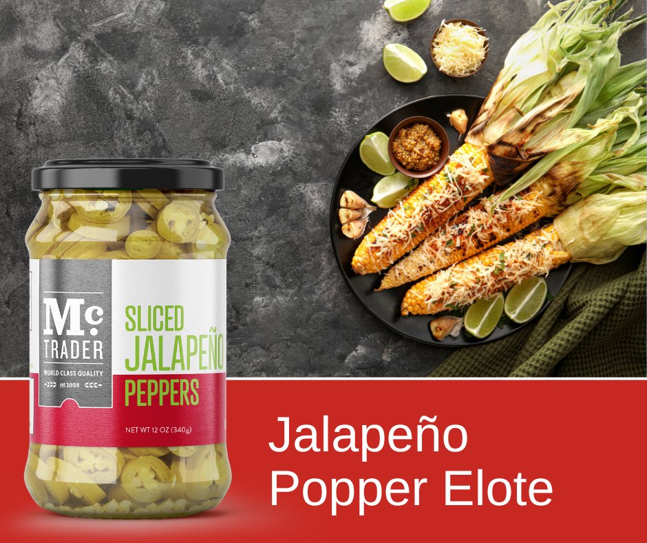 MclaneGlobal's tweet photo. Happy Cinco De Mayo! For a festive treat, try this Jalapeno Popper Elote, also known as Mexican Street Corn, made with M.C. Trader Sliced Jalapeno Peppers. 

https://t.co/kupFp7RpLM

#CincoDeMayo https://t.co/hlRC4CWc6K