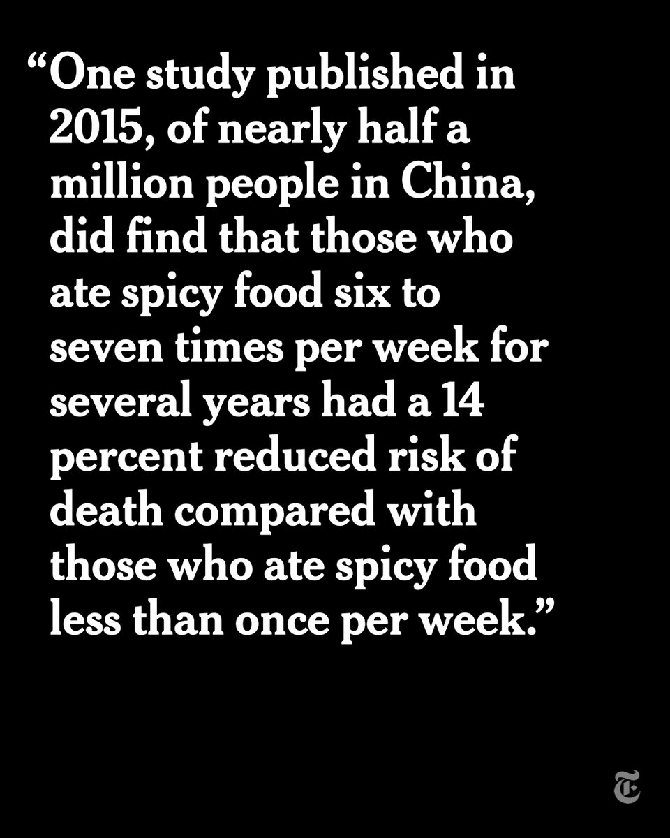 Studies have shown that consuming spicy foods can be associated with some health benefits. nyti.ms/3VFagPB