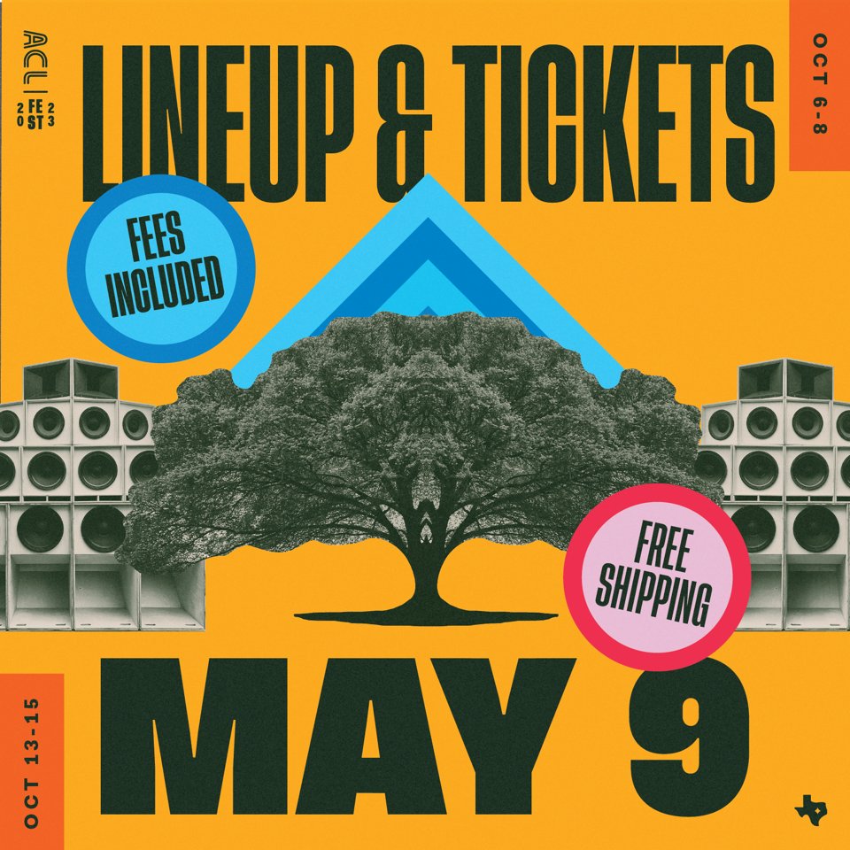 Save the date! The 2023 <a href="/aclfestival/">ACL Festival</a> lineup arrives Tuesday, 5/9 at 9am CT followed by Weekend One &amp; Weekend Two 3-Day tickets on sale the same day at 12pm CT. More info at ACLFest.com 🎸🎶 #sunradio #aclfestival #aclfest