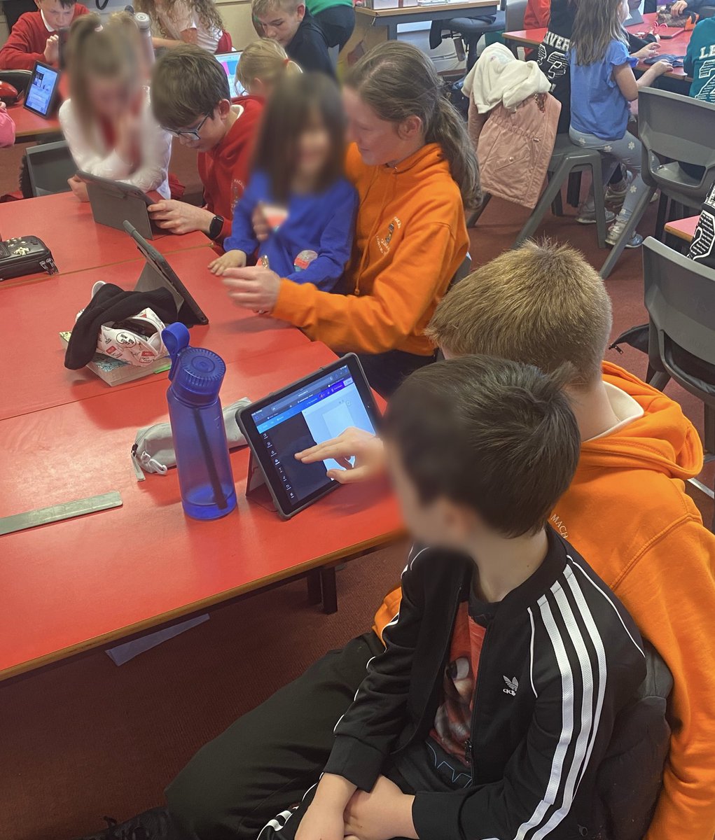 Today we were joined by P1L! They discussed with P7’s their likes and dislikes. We showed them some digital skills to display the information. P1 loved choosing the photos! 💻 🎨 @MacharNew #achieve #include #motivate