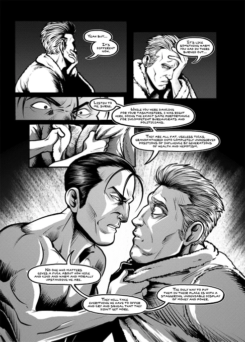 Page 39, reminding you this is still the guy who is eventually going to snap and dump all his time and money into building a bioweapon to topple some unspecified higher world power