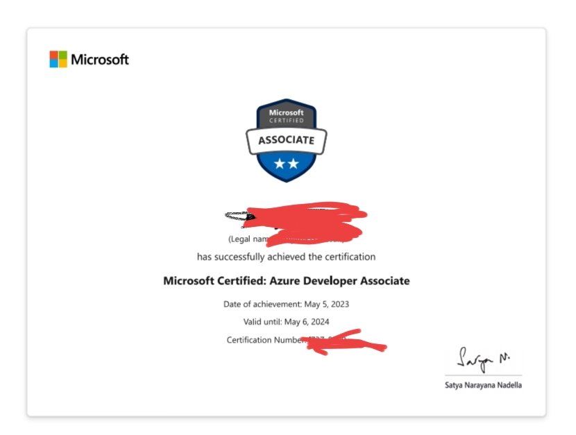 After soo many struggles, finally Microsoft certified developer associate😎😎🔥🔥
With 84%.
#azure
#microsoftcertified