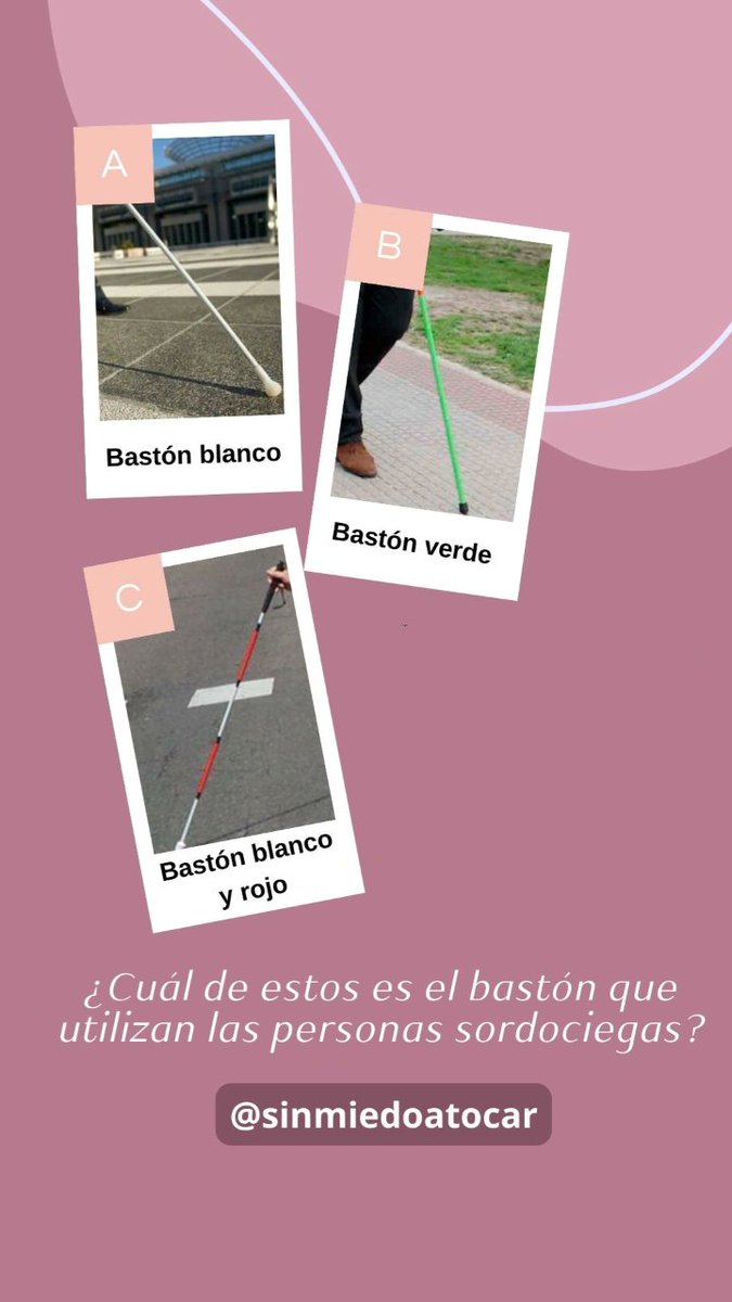 sinmiedoatocar's tweet photo. Os traemos un pequeño juego. ¿Sabéis cuál de estos es el bastón que utilizan las personas sordociegas? https://t.co/QWJKVWIuxr