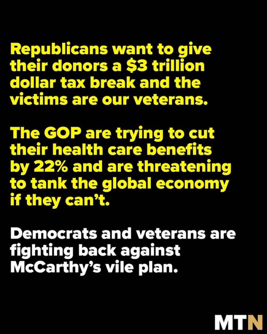 @davidmweissman Thank you for this, David. I’m absolutely appalled by the lack of respect and support for our veterans from the Republicans. They still call themselves patriots while voting to cut healthcare benefits for veterans. @HouseGOP @NRSC @GOP #GOPHatesVeterans #NoCutsToVeteransCare