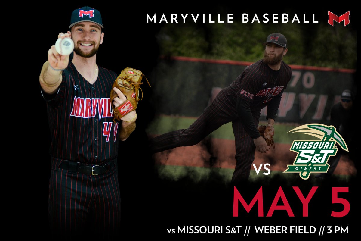 MaryvilleSaints's tweet photo. The regular season wraps up for @BaseballMU with a four-game series this weekend. Game one at Weber Field starts at 3 pm! #BigRedM #GLVCbase

📺: https://t.co/zdtpJv1A2u 
📈: https://t.co/kEOfdKXkfG https://t.co/V9XTJcPlSg