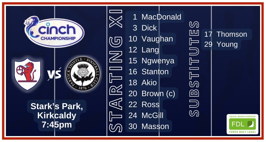 RaithRovers's tweet photo. 📄 TEAM NEWS
Tom Lang and Lewis Vaughan return from suspension for #YourRovers https://t.co/rrZ4tnYCXS