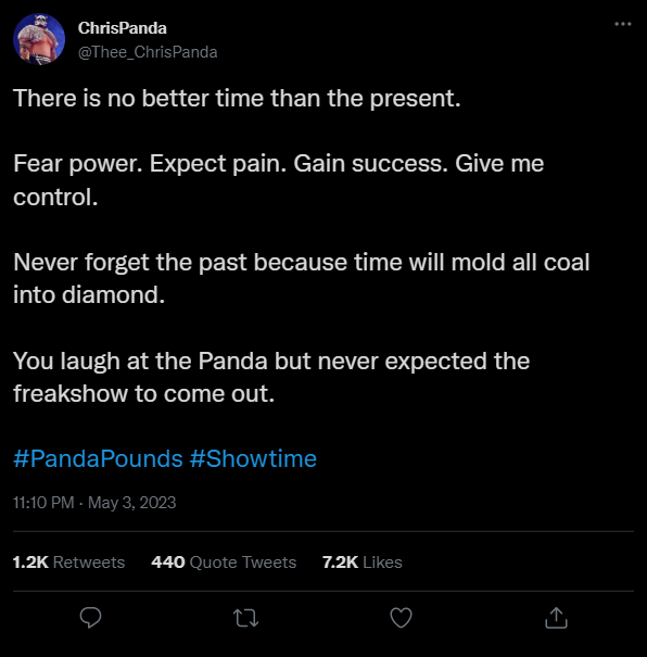 LoudMAWF's tweet photo. ChrisPanda has been hungry for a match and more than a bit vocal about it. As you saw in this past Wednesday's #MAWFEmergence Results tweet, he was the winner of the 4-Way Darkest Dungeon Qualifying Match! Here's a bit reflection #PandaPounds #MAWF #WWE2K23 https://t.co/43z9ybIj22