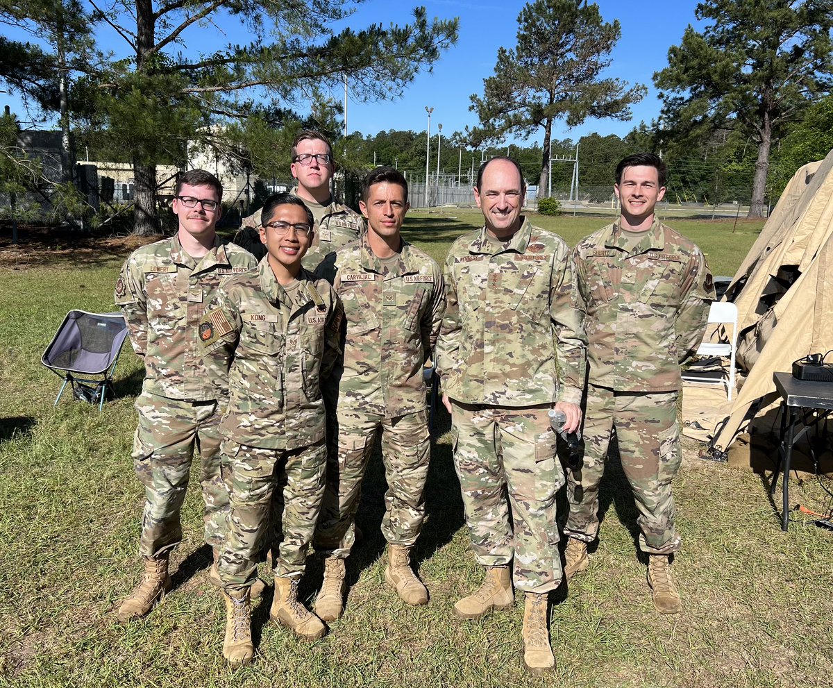16AF_CC's tweet photo. Outstanding visit to Robins AFB this week, seeing the impressive XCOMM Airmen at Roundup Day and visiting our E-11 unit &amp; new BACN aircraft! Tremendous capability to our force and great example of how we are generating insights in support of our fellow C-NAFs &amp; CFACCs. Off we go! https://t.co/TpqfzWQEmy