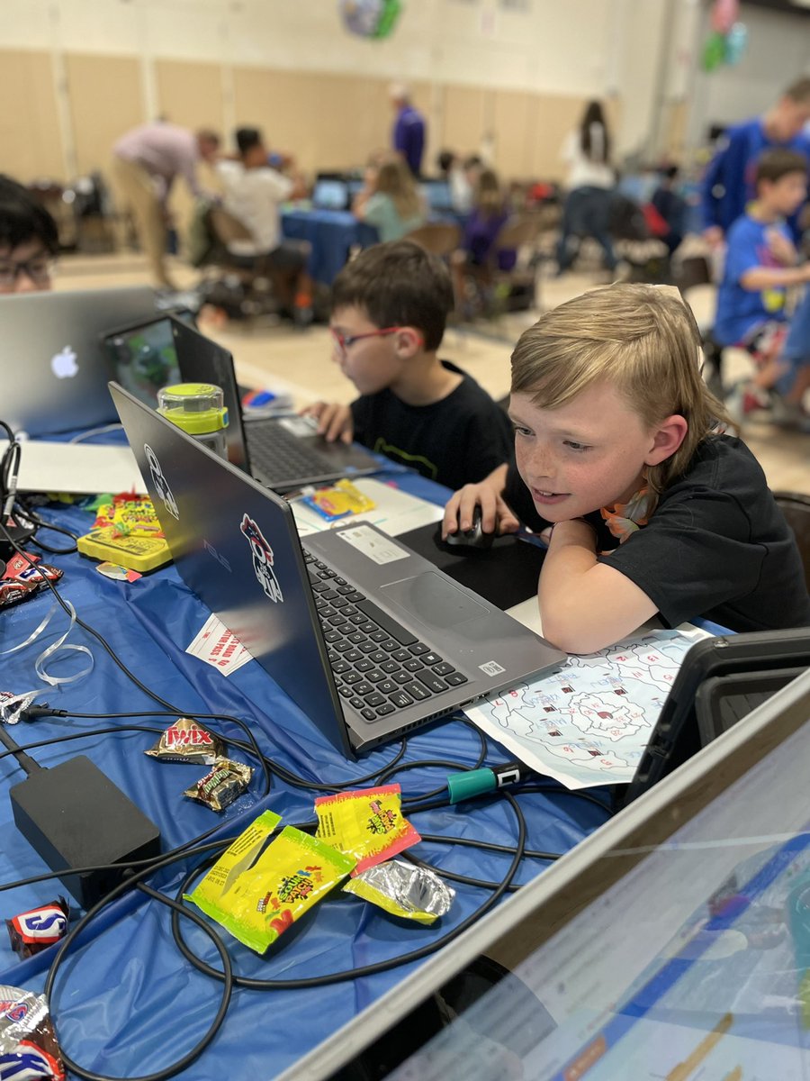 MineolaMS's tweet image. Fueled (by candy 🍬) & focused in the final minutes of the @kid_OYO #CodeConquest2023 #MineolaProud of our 5th grade team!! Currently tied for 1st! 🥇