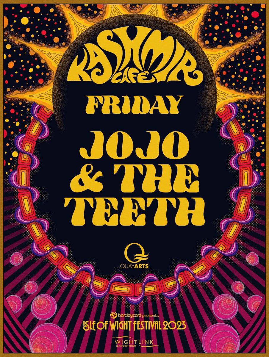 Thursday &amp; Friday Headliners for <a href="/Kashmir_IW/">Kashmir Cafe</a> are out! @tankusthehenge &amp; <a href="/jojoandtheteeth/">Jo-Jo & The🦷Teeth🦷</a> 🙌 #BarclaycardxIOW #IOW2023 <a href="/quayarts/">Quay Arts</a>