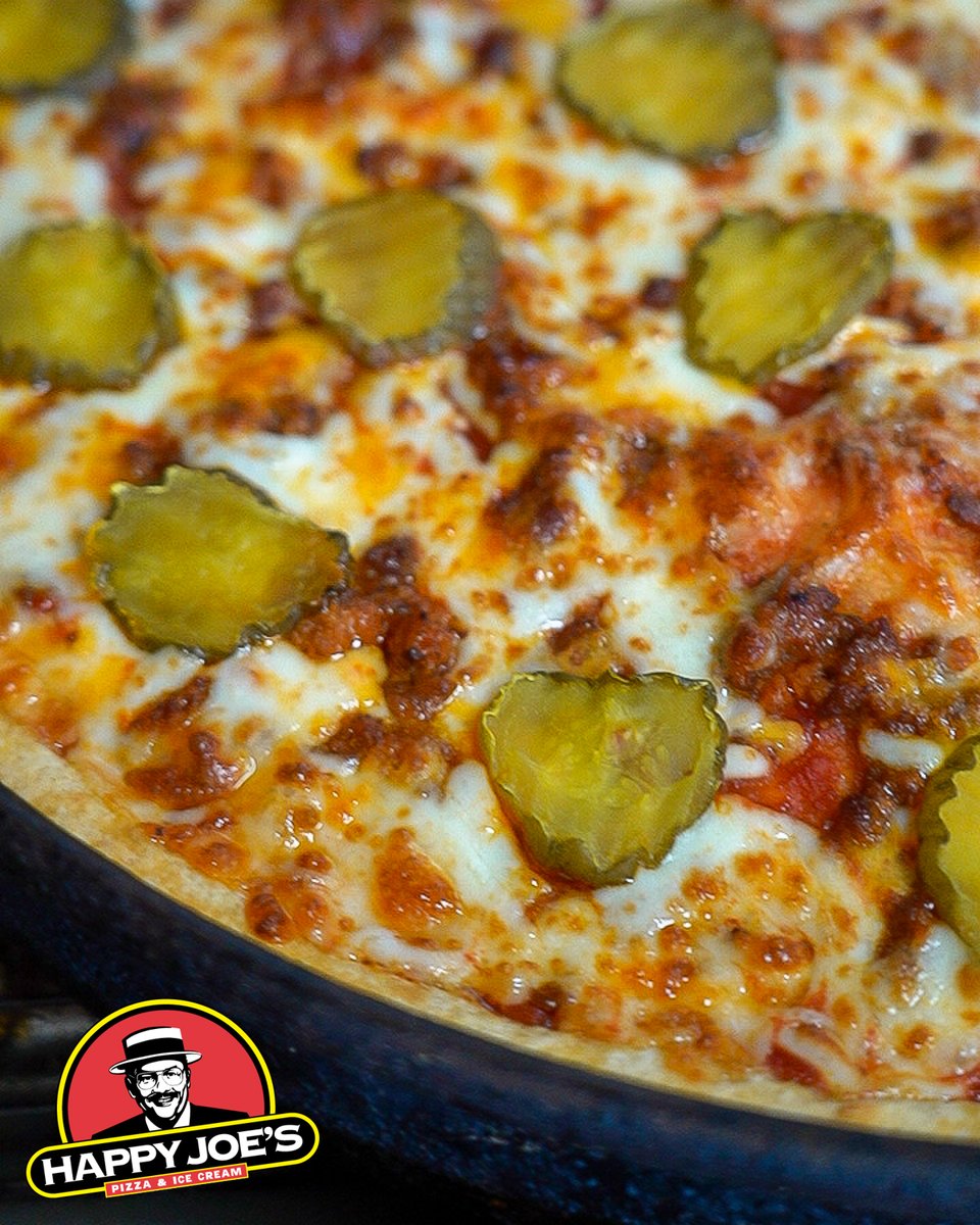 Fresh-out-of-the-oven Sloppy Joe pizza ready for you! Start your order online at HappyJoes.com. Available at participating locations.