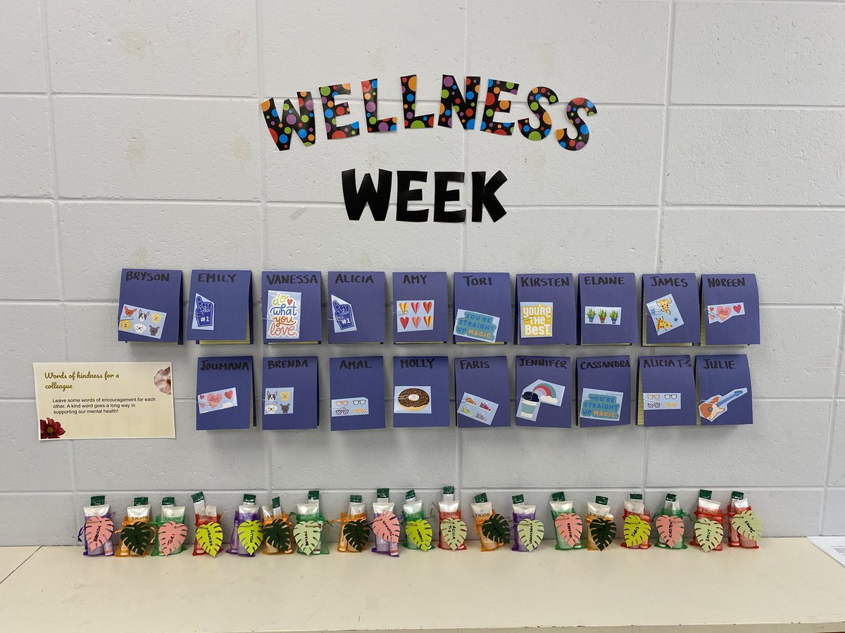 Today we wrap up our staff wellness week. Memo Monday, Timbit Tuesday, Well-being Wednesday, Throw Away Thursday and Friendship Friday. An important week of remembering to care for our emotional and physical well-being. 🌼 #healthydragons