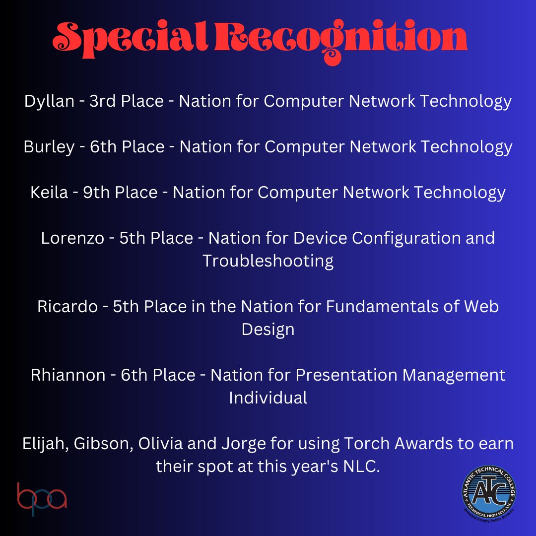 ATCTechCollege's tweet image. Congratulations BPA!
 
Last week 34 of our student members of BPA attended the National Leadership Conference in Anaheim, CA. As usual, our members represented the State of Florida very well. We congratulate you on a job well done.

# proud #ATC #BPA #AtlanticTech #yourock