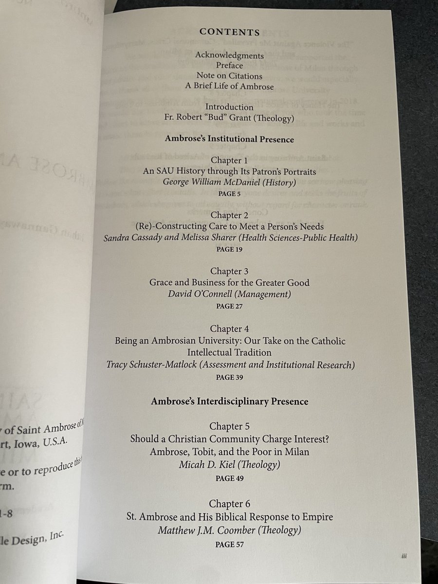 SAU_ASSAM's tweet photo. It's out!  Our first book in the Ambrosians on Ambrose series, featuring the work of SAU faculty and  staff on our patron saint.  Cover designed by SAU alum Chris Mandle. https://t.co/ttFGvZXHIY
