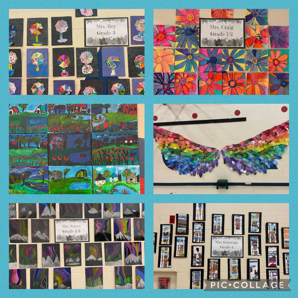 Incredible art gallery display for our open house yesterday! So nice to meet so many families! <a href="/StAndrewOCSB/">St. Andrew School</a> #ocsbArts