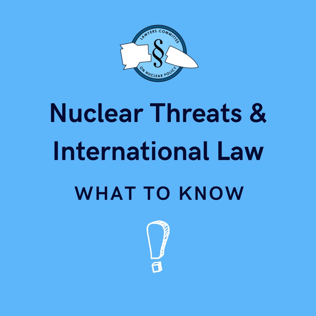 Not only are threats to use nuclear weapons disturbing and dangerous, but they are also illegal. #nuclearweapons #nuclearthreats #internationallaw #IHL #ICJ #TPNW #UnitedNations🧵