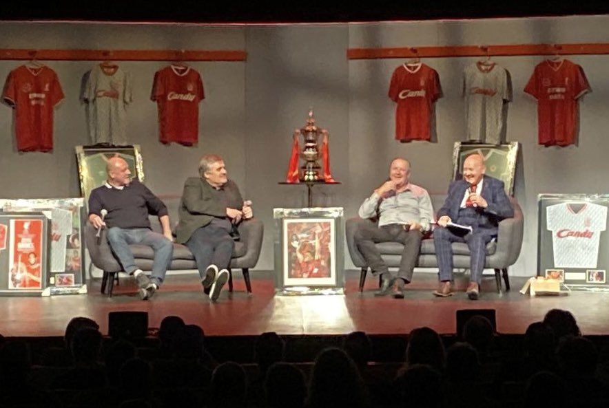 Brilliant time on @LFC Legends tour of Ireland. 1st night National Concert Hall, Dublin, Cork Opera House last night, Limerick Lime Tree Theatre tonight, then on to Kilkenny & Wexford. Thanks to @FloodlightEnt        Jan Molby, Steve McMahon, Ronnie Whelan & Ray Houghton. #ynwa