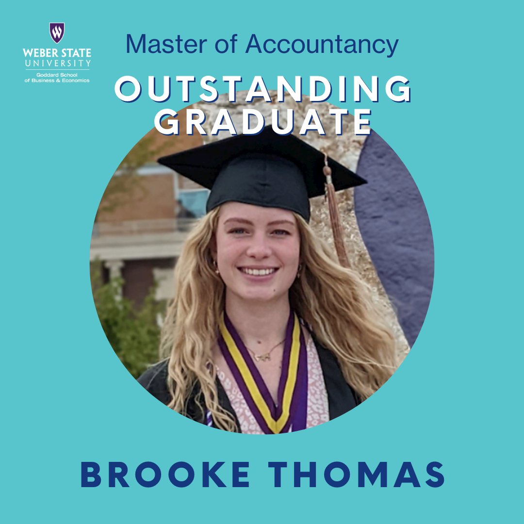 🎉 Big congratulations to our employee, Brooke Thomas, for being selected as a 2023 Outstanding Graduate at Weber State University's Goddard School of Business & Economics. 🎓#OustandingGraduate #WeberGrad2023 #WeberBiz #WeberWildcats