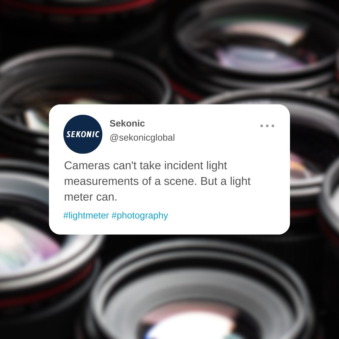 In-camera meters have come a long way since being introduced, but only a light meter can measure incident light in your scene. Learn more about the benefits of using a light meter on our blog at: bit.ly/3If6KXF #LearnLighting #Sekonic